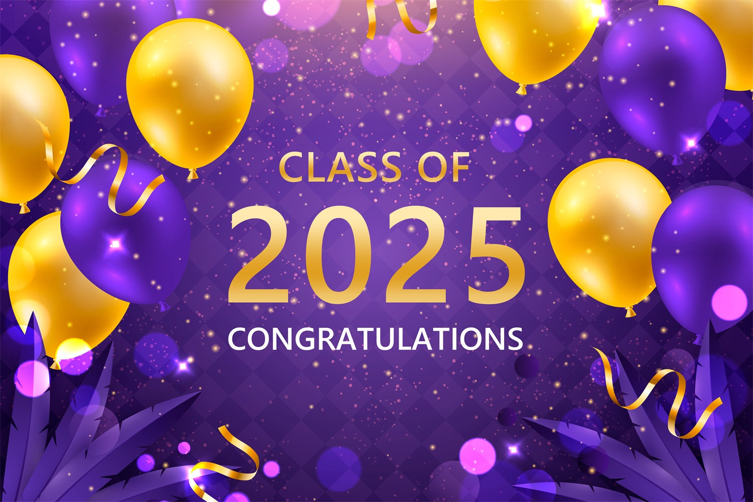 Graduated Backdrop Lively Purple Balloon Graduation Party Backdrop UK BRP2-269