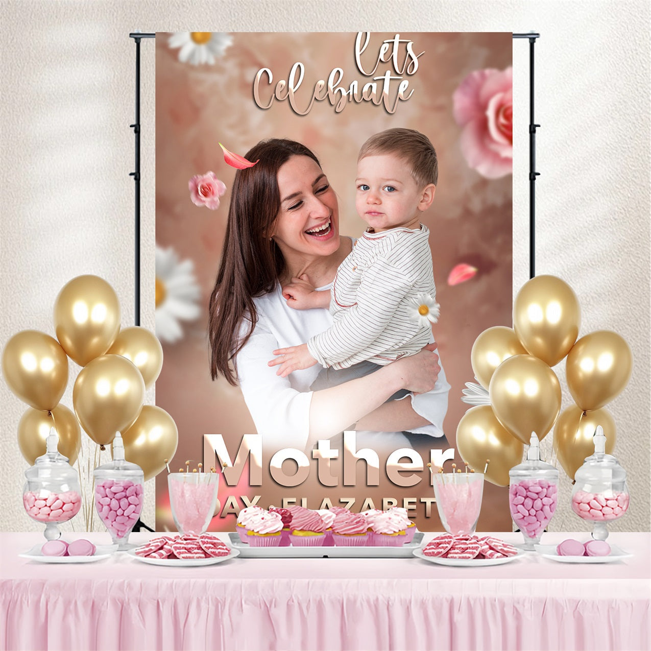Mother's Day Backdrops Daisy Bloom Floral Customized Backdrop UK BRP3-118