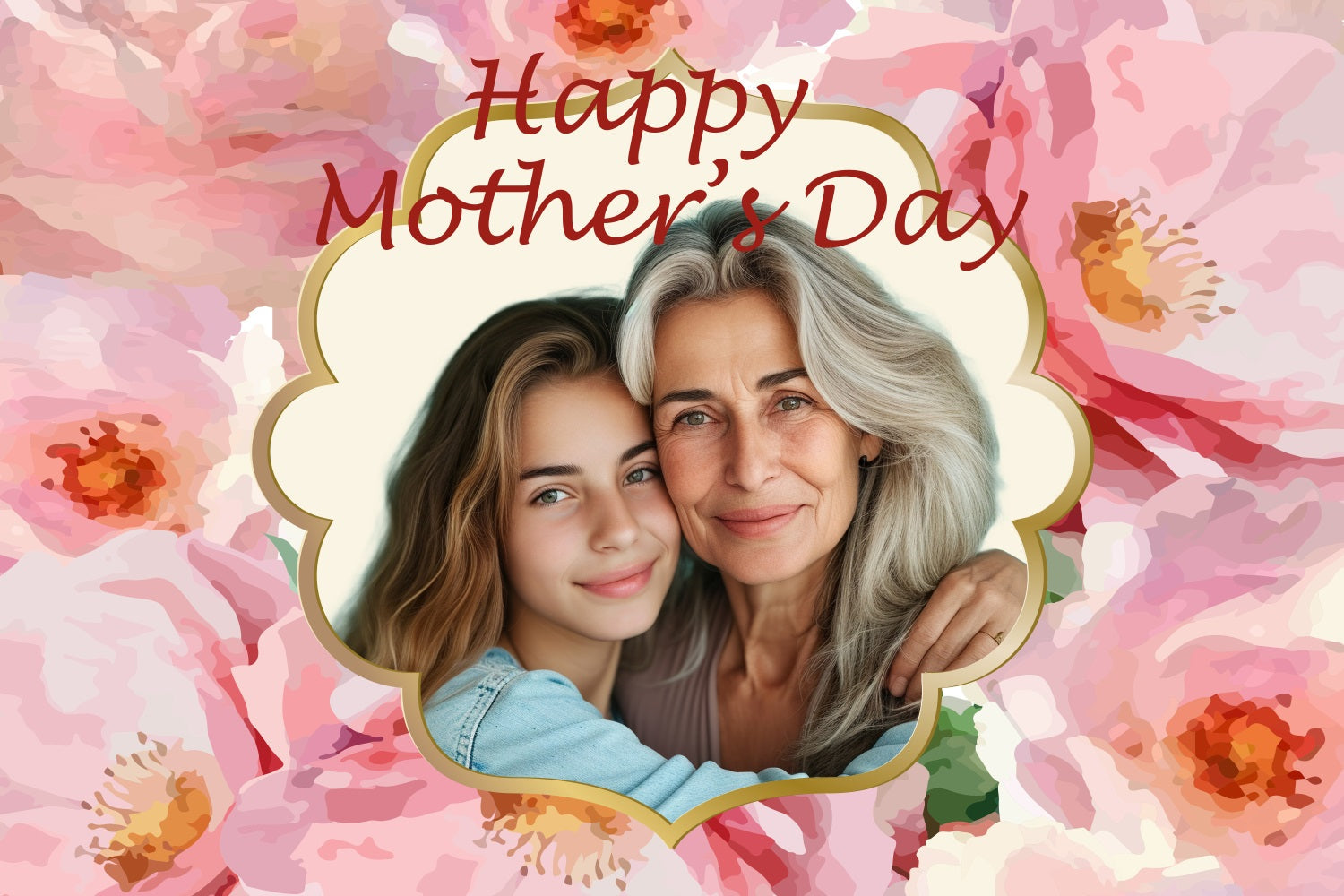 Backdrop For Mother's Day Blush Floral Backdrop Personalized Backdrop UK BRP3-147