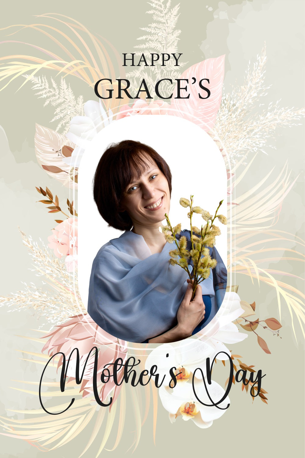 Mothers Day Backdrop Natural Floral Frame Custom Backdrop UK BRP3-157