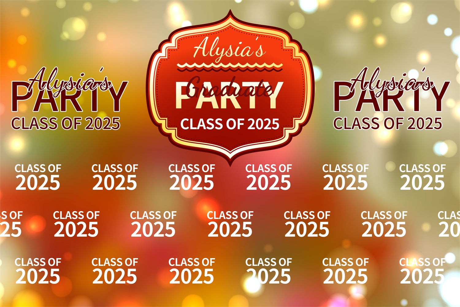 Custom Graduation Backdrop Red Gold Elegant Graduation Party Backdrop UK BRP3-19
