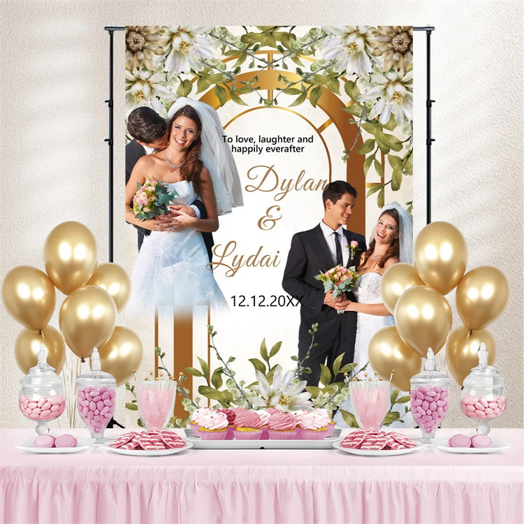 Floral Wedding Backdrop White Blossom Arch Custom Backdrop UK BRP4-127