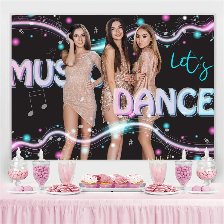 Backdrop Dance Musical Glow Elegant Party Personalized Backdrop UK BRP4-191