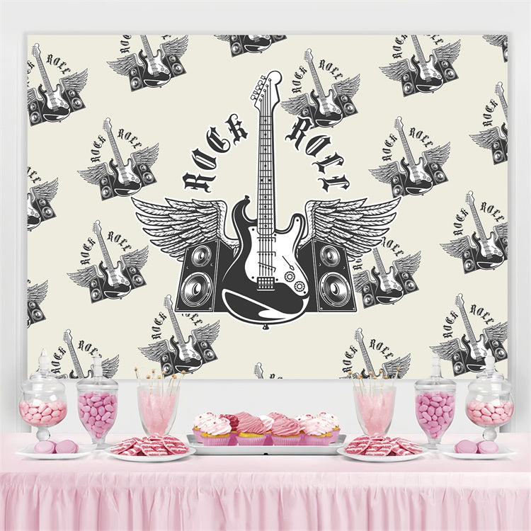 Photography Dance Backdrop Rock Roll Guitar Wings Backdrop UK BRP4-209