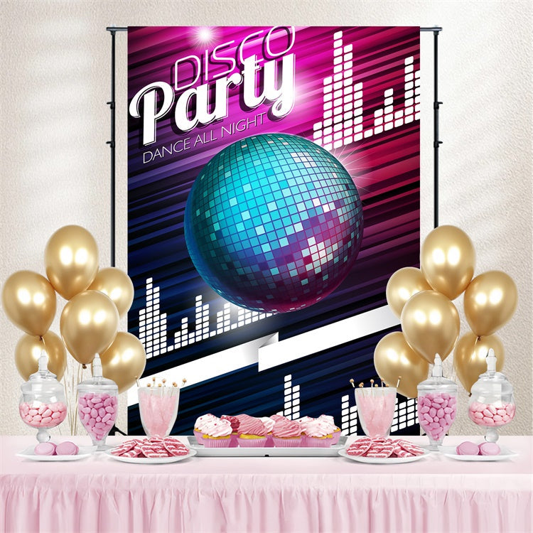 Dance Backdrop Ideas Electric Disco Mirror Ball Custom Backdrop UK BRP4-214