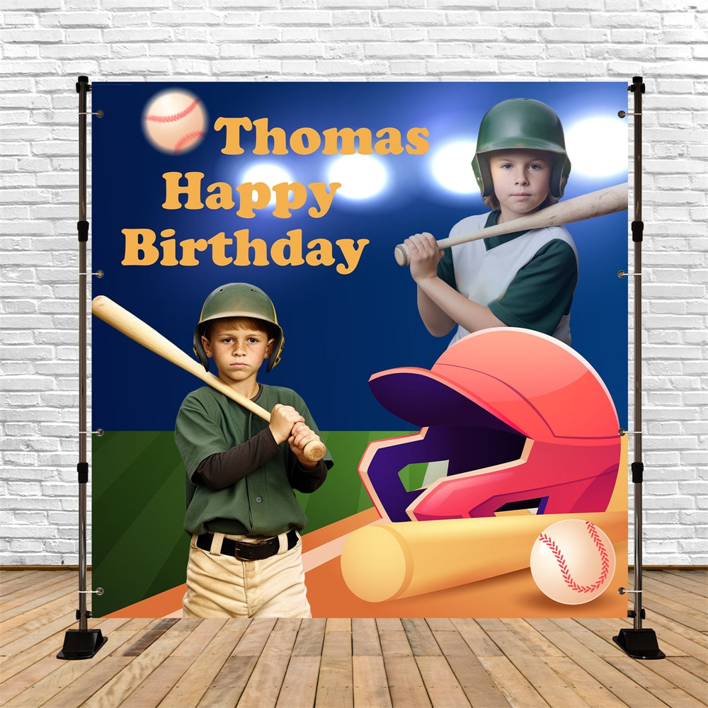 Custom Birthday Backdrops Baseball Field Birthday Bash Backdrop UK BRP5-114