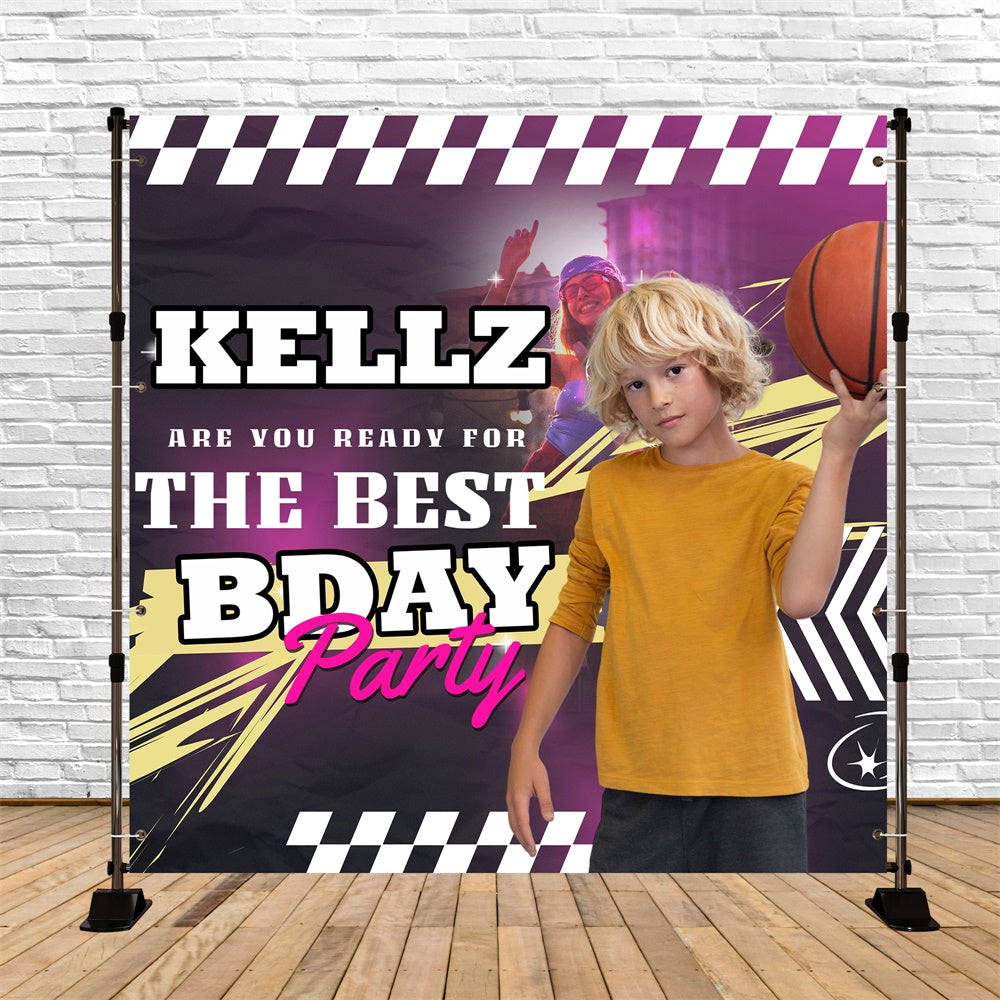Personalized Backdrop For Birthday Urban Sports Basketball Backdrop UK BRP5-115