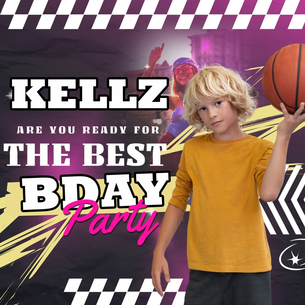 Personalized Backdrop For Birthday Urban Sports Basketball Backdrop UK BRP5-115