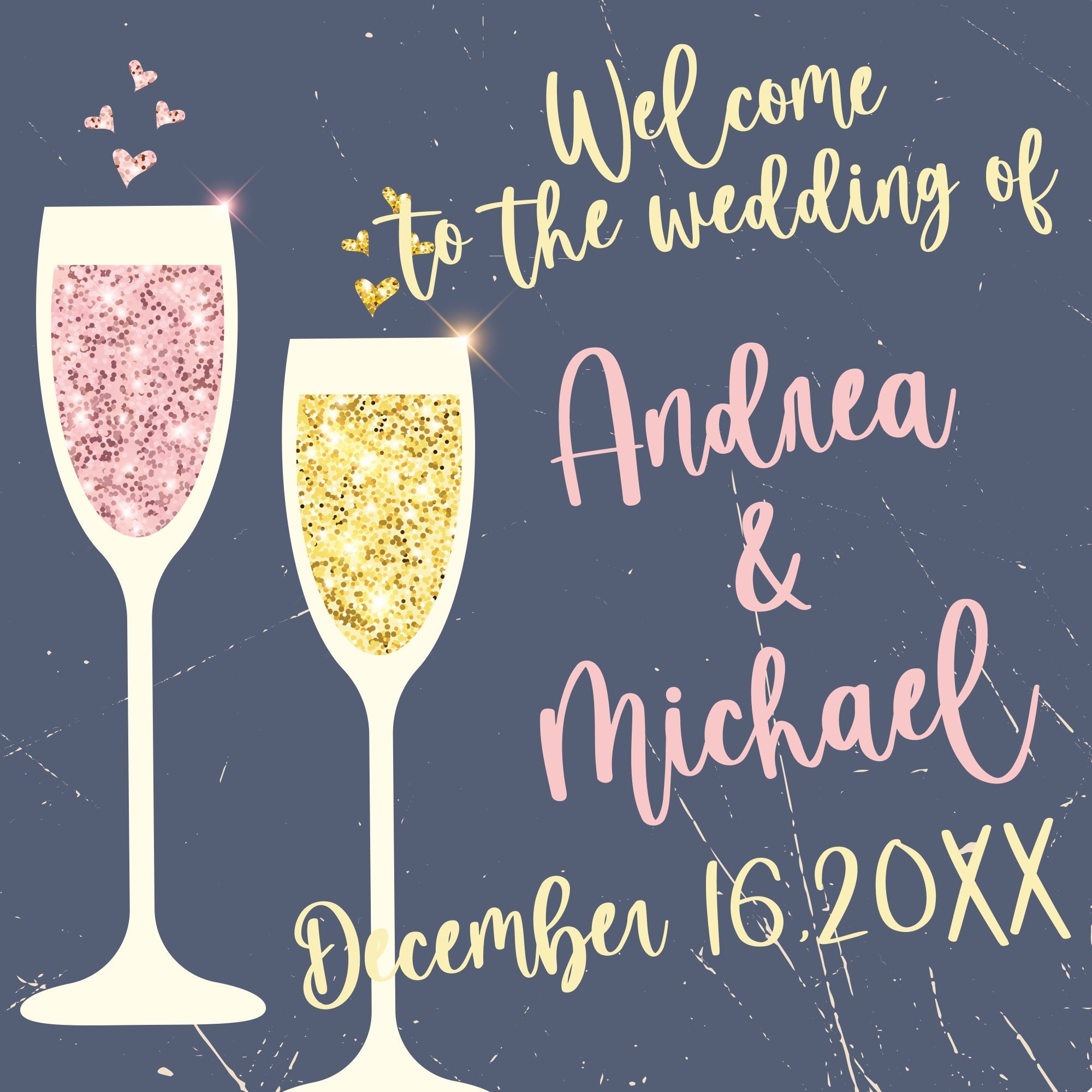 Wedding Ceremony Backdrop Glitter Champagne Love Personalized Backdrop UK BRP5-172