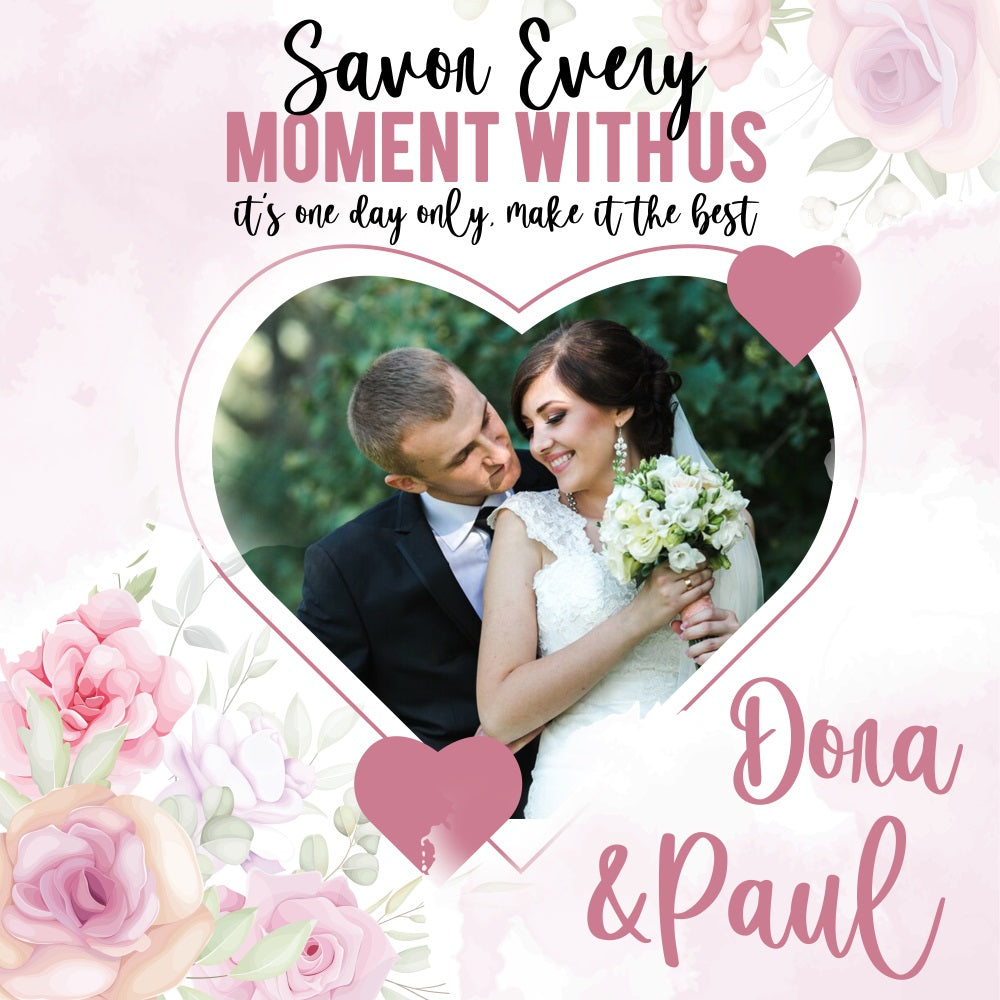 Wedding Backdrop Design Rose Garden Heart Personalised Backdrop UK BRP5-174