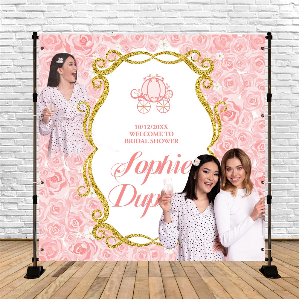Bridal Shower Photo Backdrop Pink Floral Fantasy Custom Backdrop UK BRP5-175