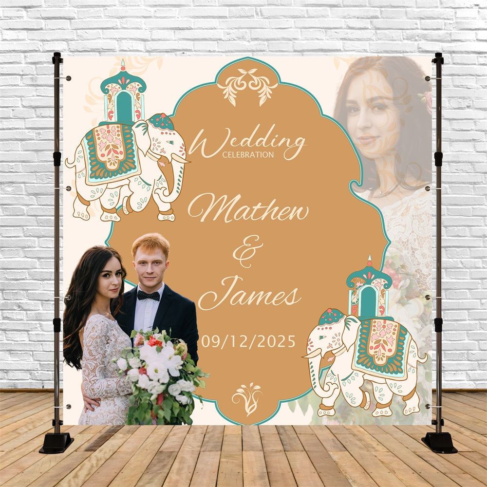 Wedding Backdrop Ideas Beige Elephant Love Customized Backdrop UK BRP5-182