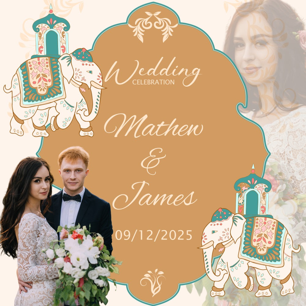 Wedding Backdrop Ideas Beige Elephant Love Customized Backdrop UK BRP5-182
