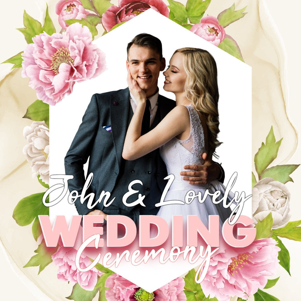 Wedding Photo Backdrop Ideas Peony Floral Personalized Backdrop UK BRP5-186