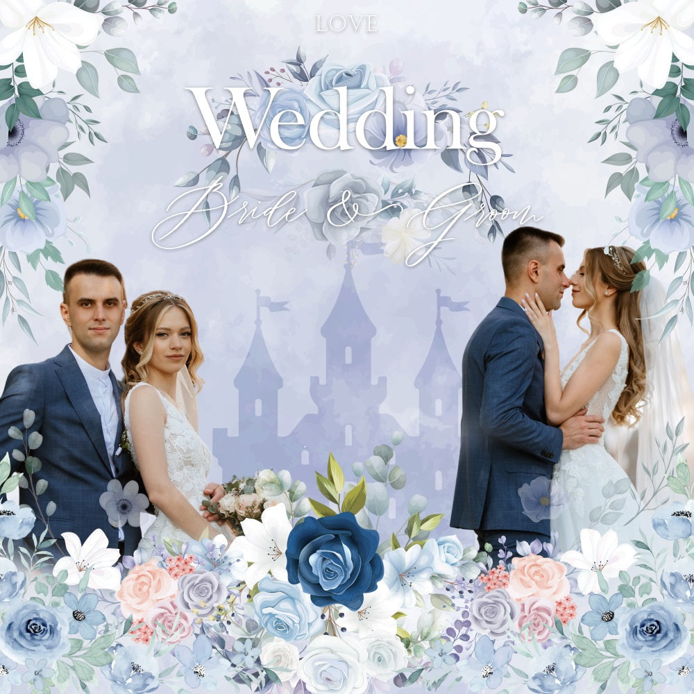 Backdrop Wedding Floral Fairytale Castle Customized Backdrop UK BRP5-191