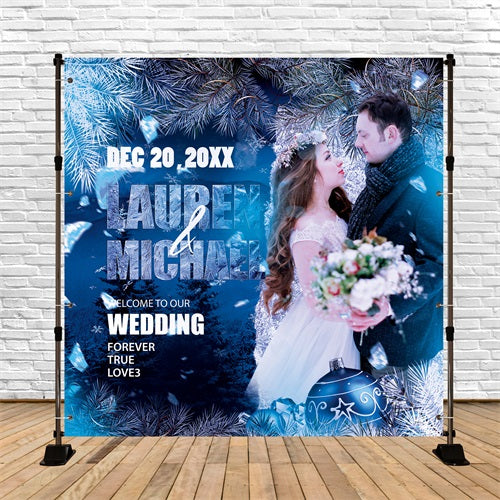 Wedding Backdrop Design Frost Kissed Love Customized Backdrop UK BRP5-199