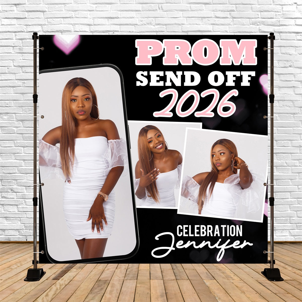 Prom 2026 Backdrop Modern Chic Personalized Party Graduation Backdrop UK BRP5-237