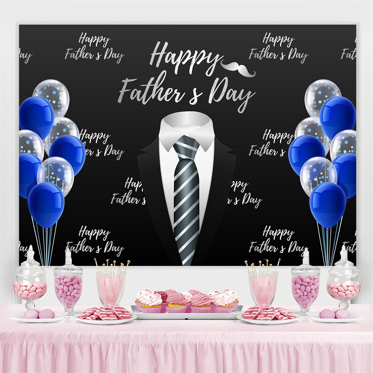 Fathers Day Photo Backdrop Elegant Suit Balloon Backdrop UK BRP5-27