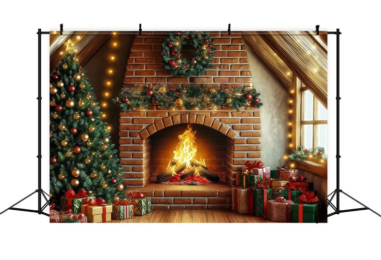 Christmas Photography Backdrops Golden Glow Gift Backdrop UK BRP57-135