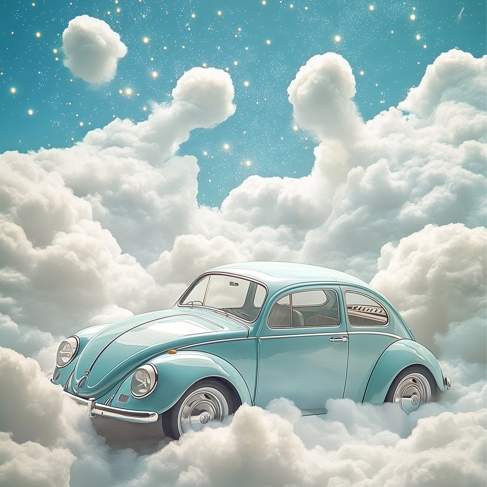 Cloud Photo Backdrop Retro Car Adventure Backdrop UK BRP57-213