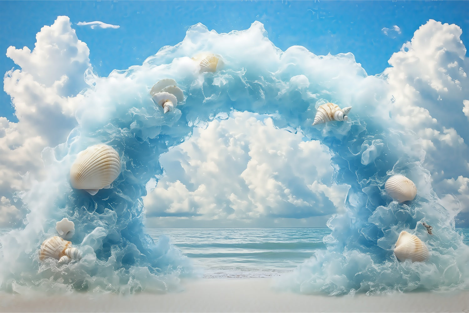 Cloud Photo Backdrop Mermaid Shore Fantasy Backdrop UK BRP57-224