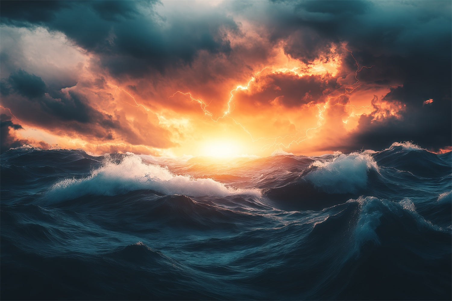 Sky Photo Backdrop Stormfire Ocean Horizon Backdrop UK BRP57-228