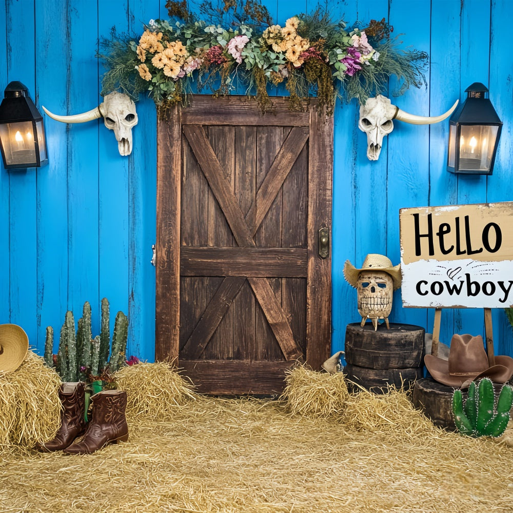 Children Backdrops Barn Gate Wild West Backdrop UK BRP57-253