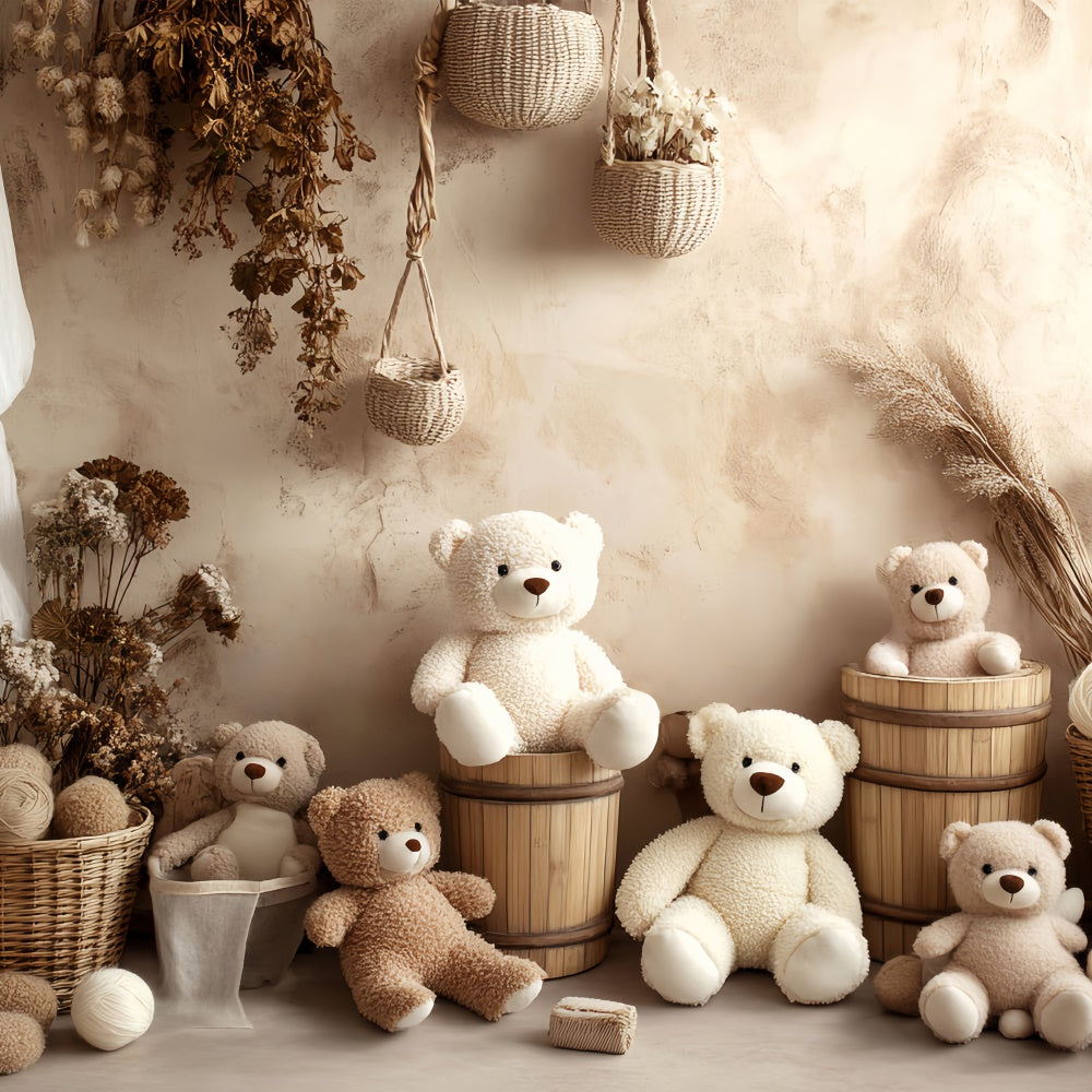 Newborn Photo Backdrop Dried Blossom Teddy Backdrop UK BRP57-271