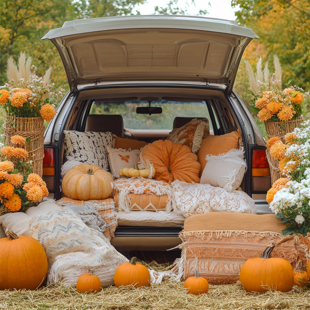Thanksgiving Backdrops Pumpkin Trunk Harvest Backdrop UK BRP57-321