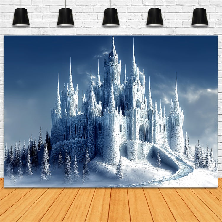Winter Castle Backdrop Frozen Majesty Castle Backdrop UK BRP57-355