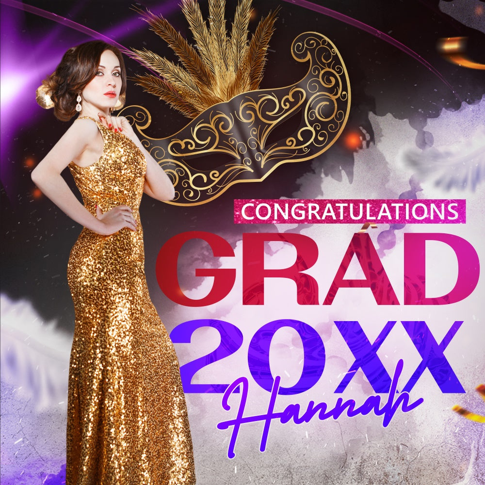 Graduated Backdrop Masquerade Star Customized Party Graduation Backdrop UK BRP6-181
