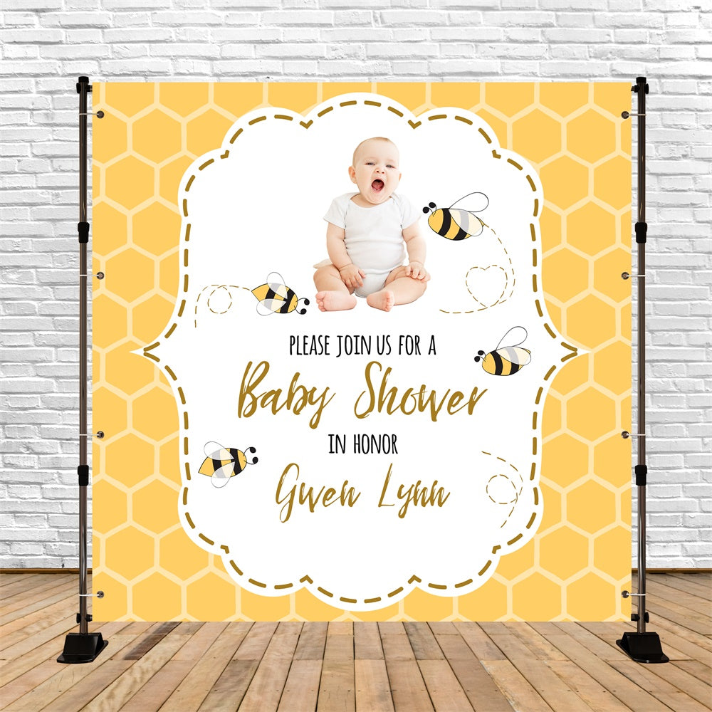 Backdrops For Baby Shower Yellow Hive Joy Custom Backdrop UK BRP6-28