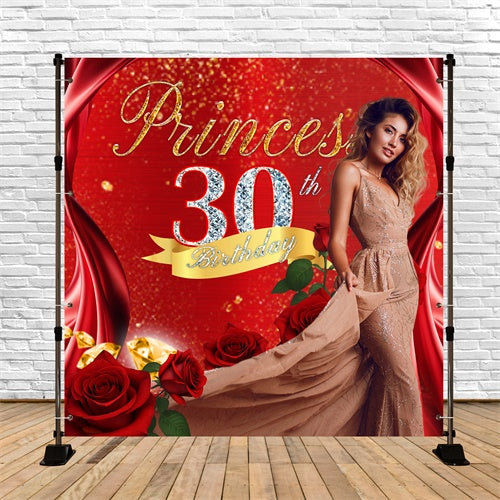 Backdrop Ideas For Birthday Glam Rose 30th Customized Backdrop UK BRP6-88