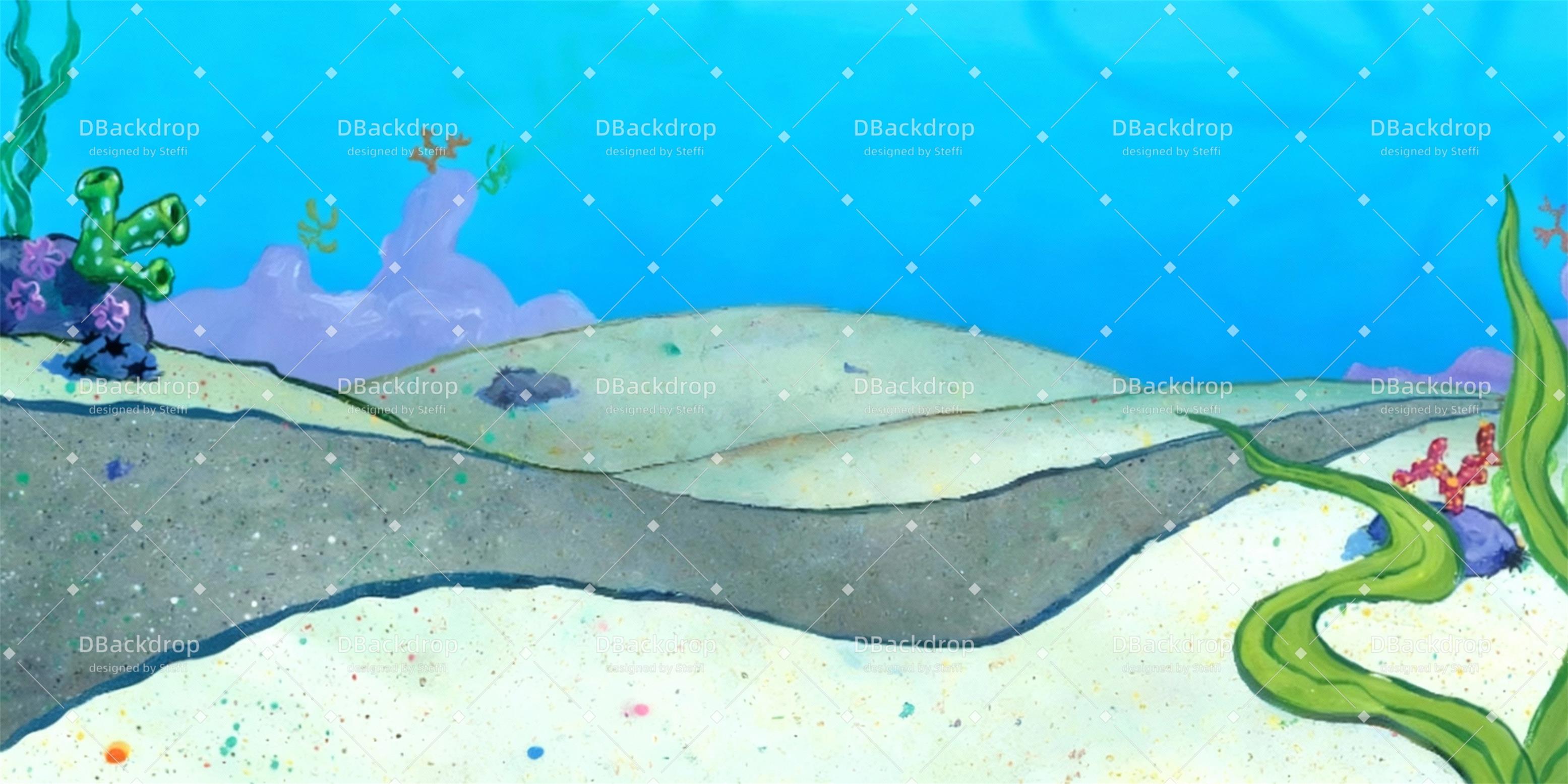 Movie Theater Backdrop Bikini Bottom Road School Play Backdrops UK CSH59-T87