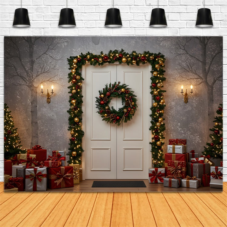 Christmas Backdrops Winter Entryway Gifts Backdrop UK By Magali
