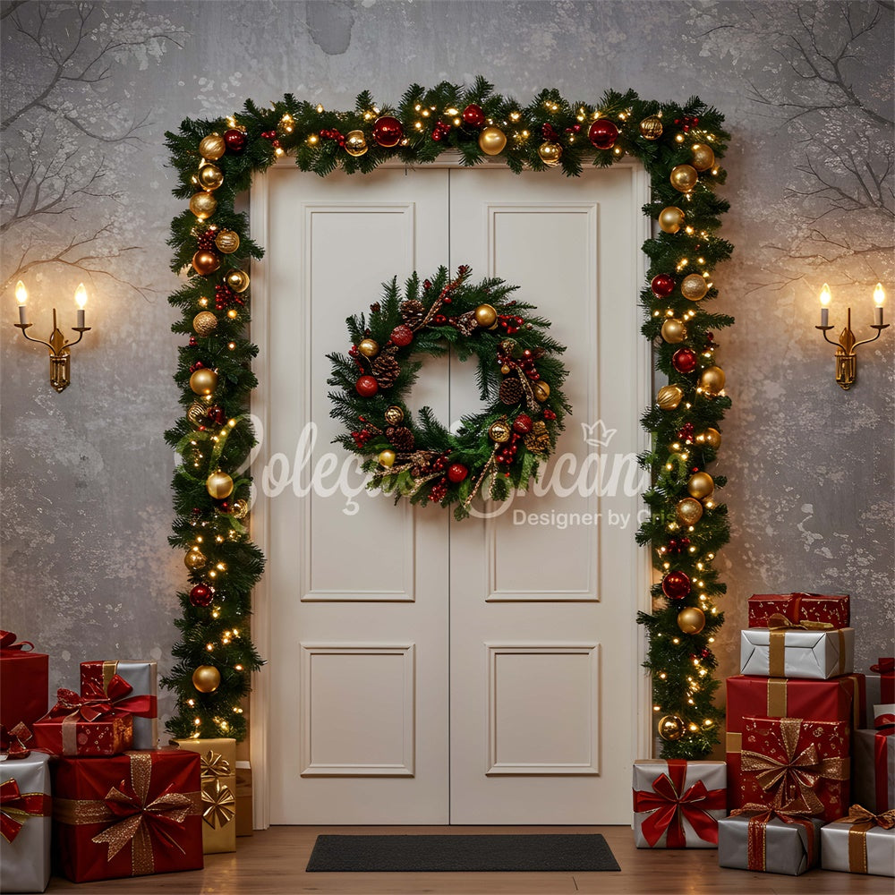 Christmas Backdrops Winter Entryway Gifts Backdrop UK By Magali