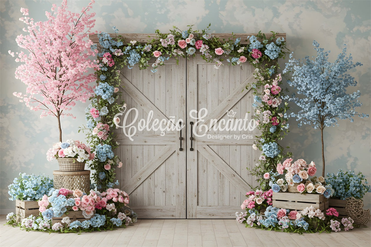 Mothers Day Photo Backdrop Ideas Pastel Cherry Blossom Door Backdrop Mother's Day UK By Magali