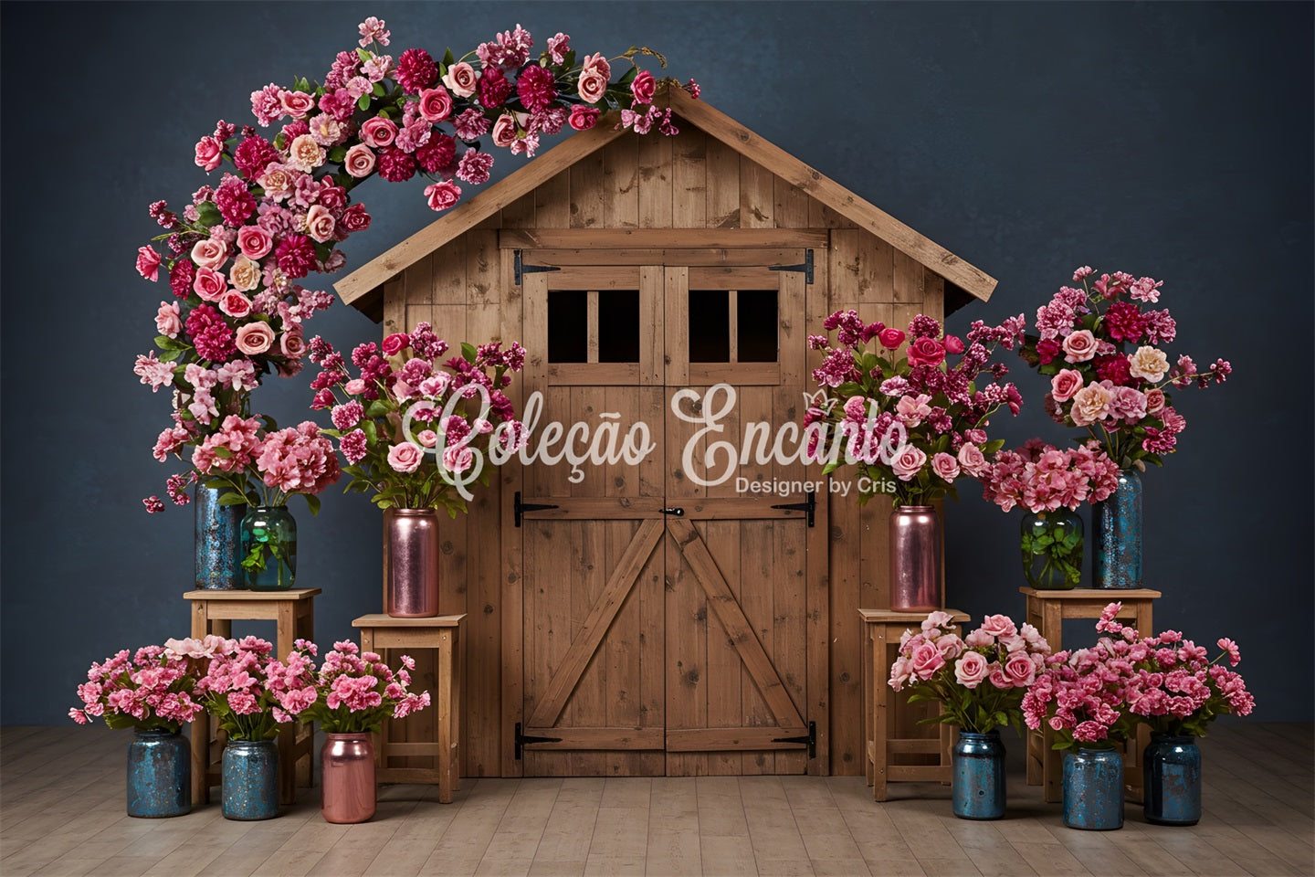 Backdrop Ideas For Mother's Day Pink Floral Barn Door Mother's Day Backdrop Ideas UK By Magali
