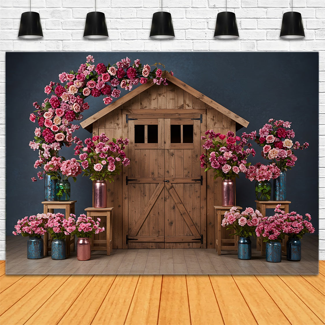 Backdrop Ideas For Mother's Day Pink Floral Barn Door Mother's Day Backdrop Ideas UK By Magali