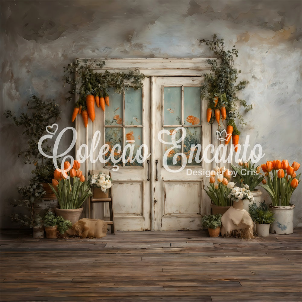 Carrot Backdrop Dppr Garland Tulip Daisy Easter Backdrops Ideas UK By Magali
