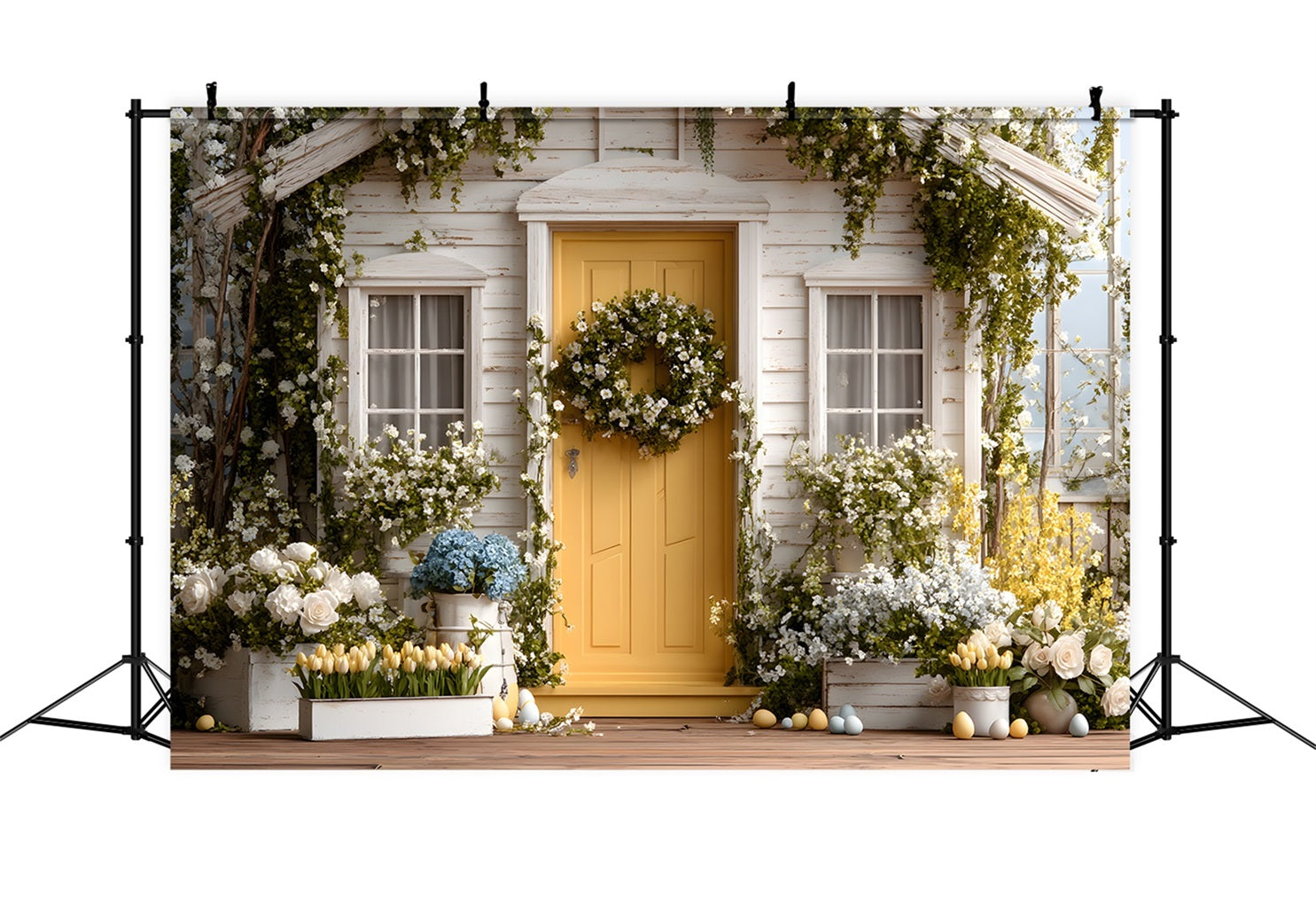 Easter Cottage Garden Backdrop Flower Bloom Porch Easter Backdrop For Pictures UK By Magali