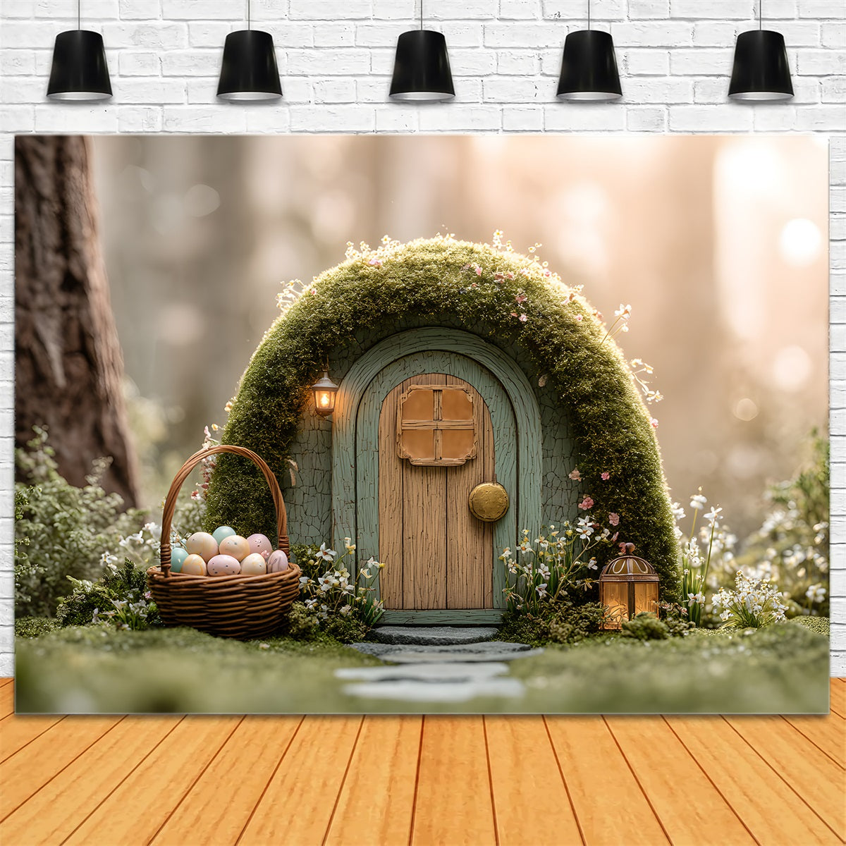 Easter Natural Backdrop Golden Forest Moss Fairy Cottage Backdrop Easter UK By Magali