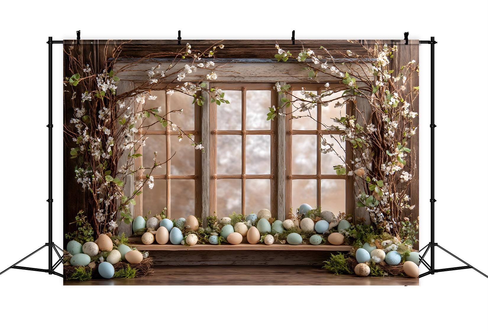 Egg Backdrop Rustic Window Flower Blooms Backdrop Ideas For Easter Pictures UK By Magali