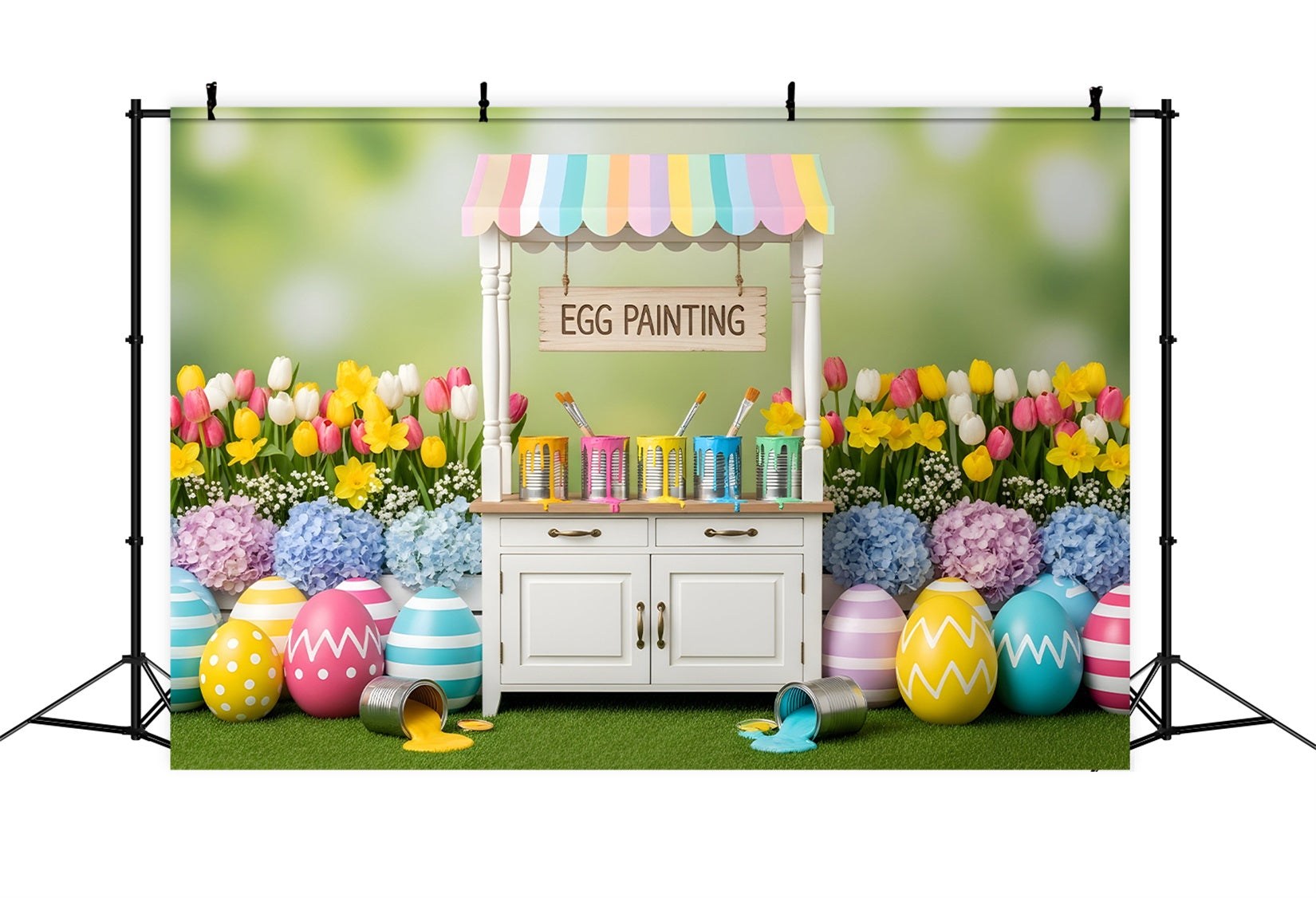 Easter Tulip Backdrop Egg Painting Flower Stall Easy Easter Backdrops UK By Magali