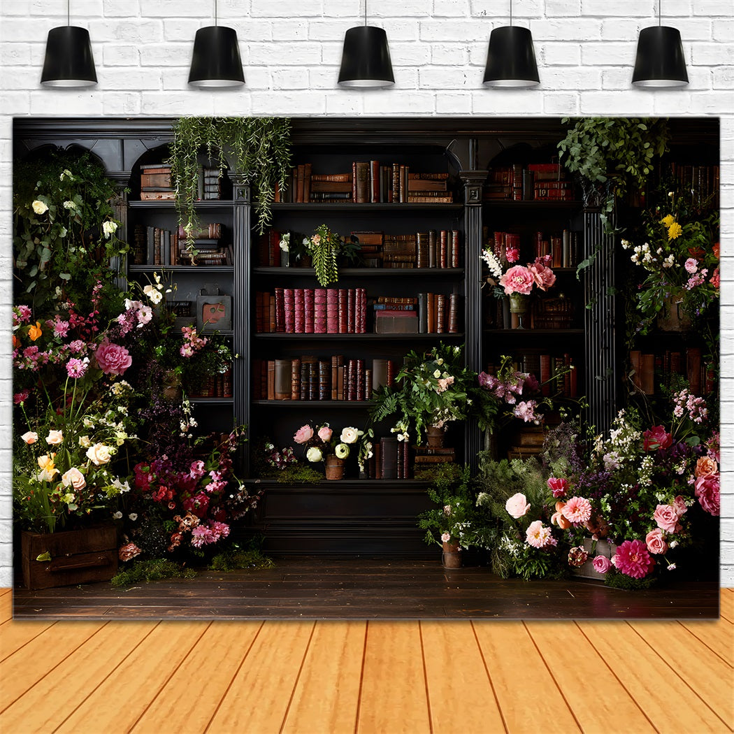 Backdrop Mothers Day Bookshelf Floral Blooms Photo Booth Mother's Day Backdrop Ideas UK By Magali