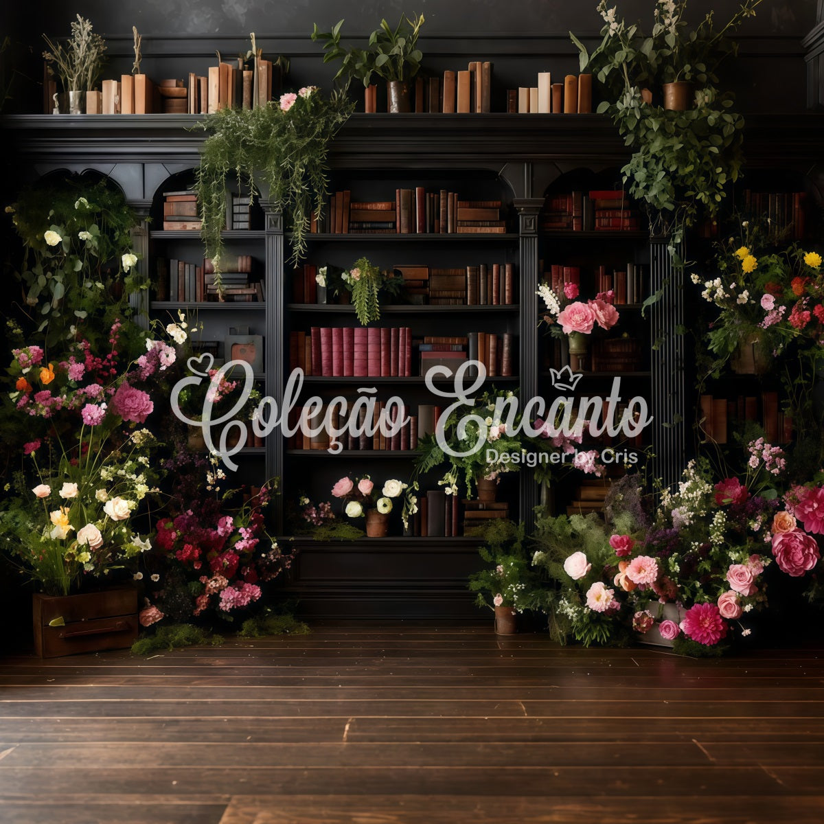 Backdrop Mothers Day Bookshelf Floral Blooms Photo Booth Mother's Day Backdrop Ideas UK By Magali