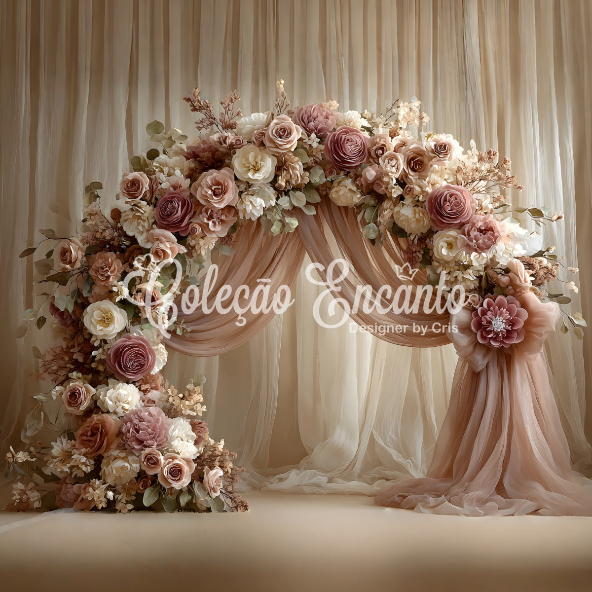 Backdrop For Mothers Day Blush Rose Arch Draped Curtains Mother's Day Picture Backdrop UK By Magali