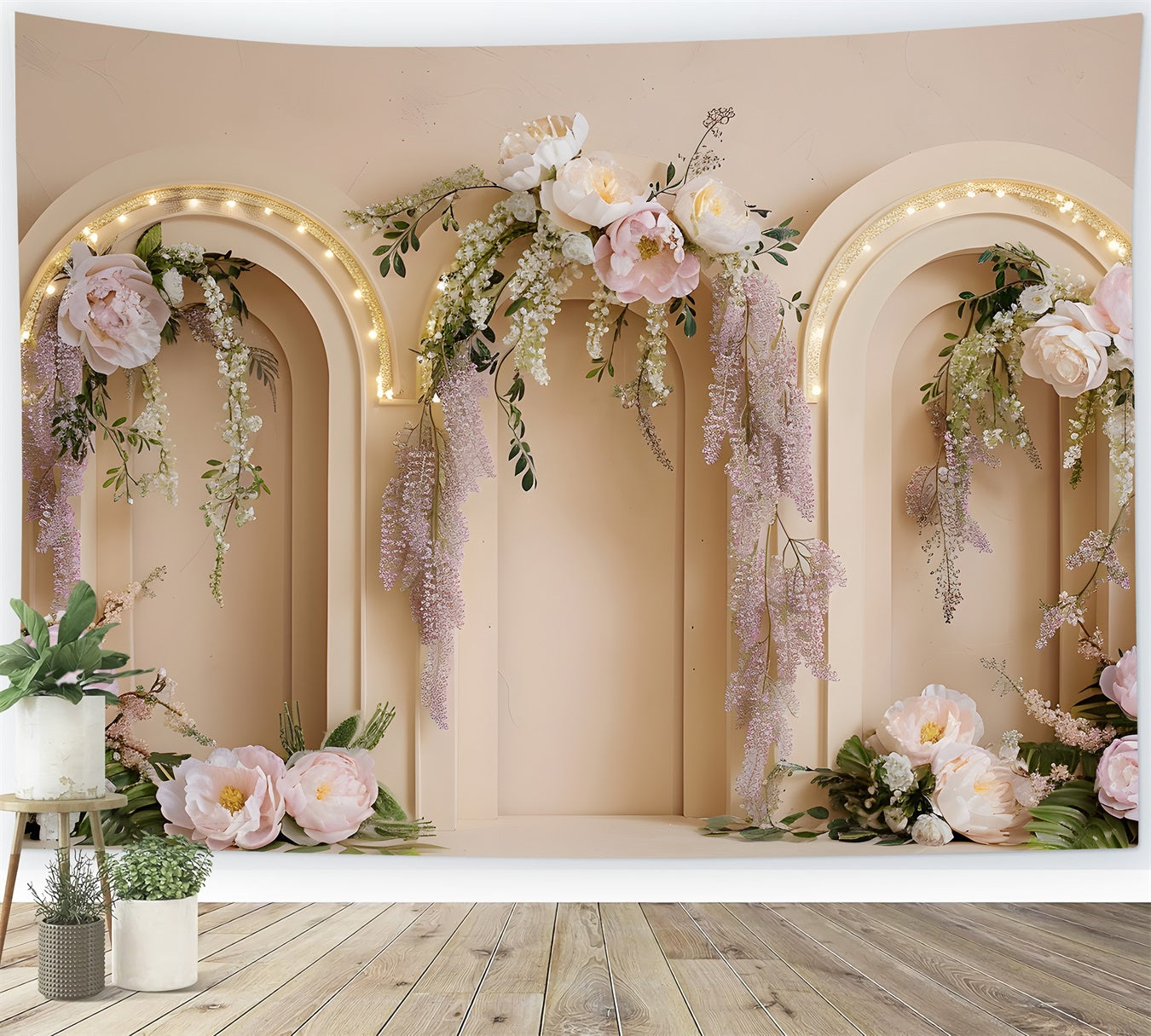 Happy Mothers Day Photo Backdrop Romantic Pink Floral Arch Mother's Day Photo Backdrop Ideas UK By Magali