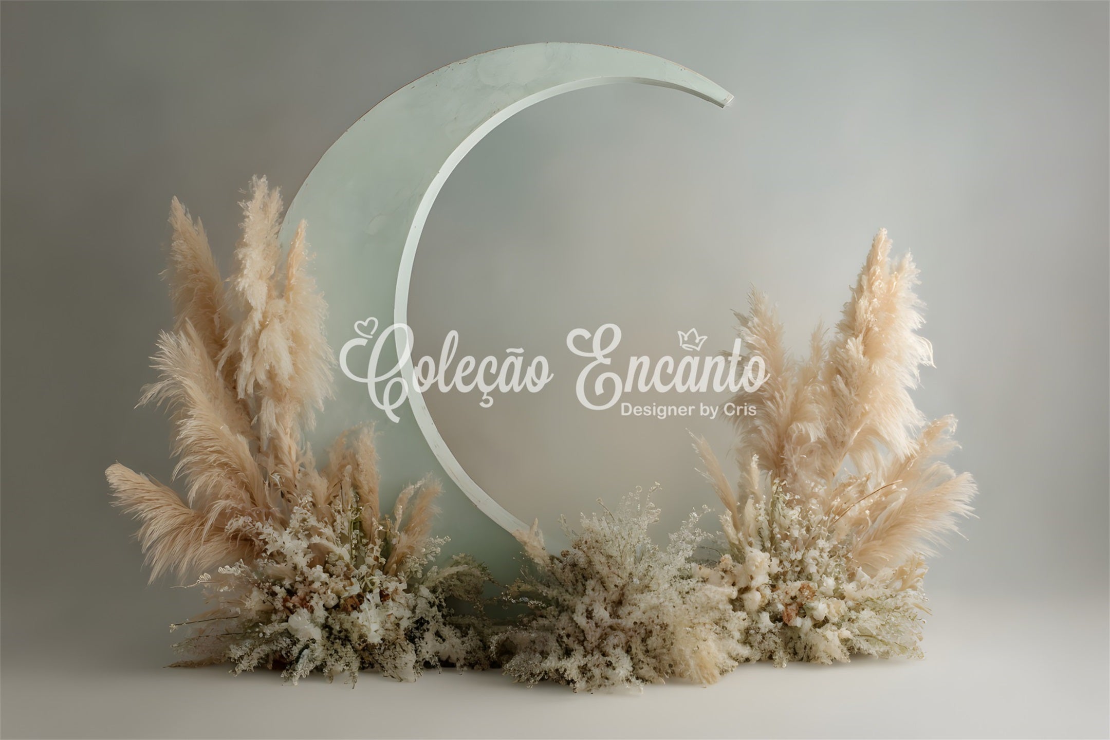 Happy Mothers Day Backdrops Elegant Pampas Moon Arch Mother's Day Photoshoot Backdrop UK By Magali