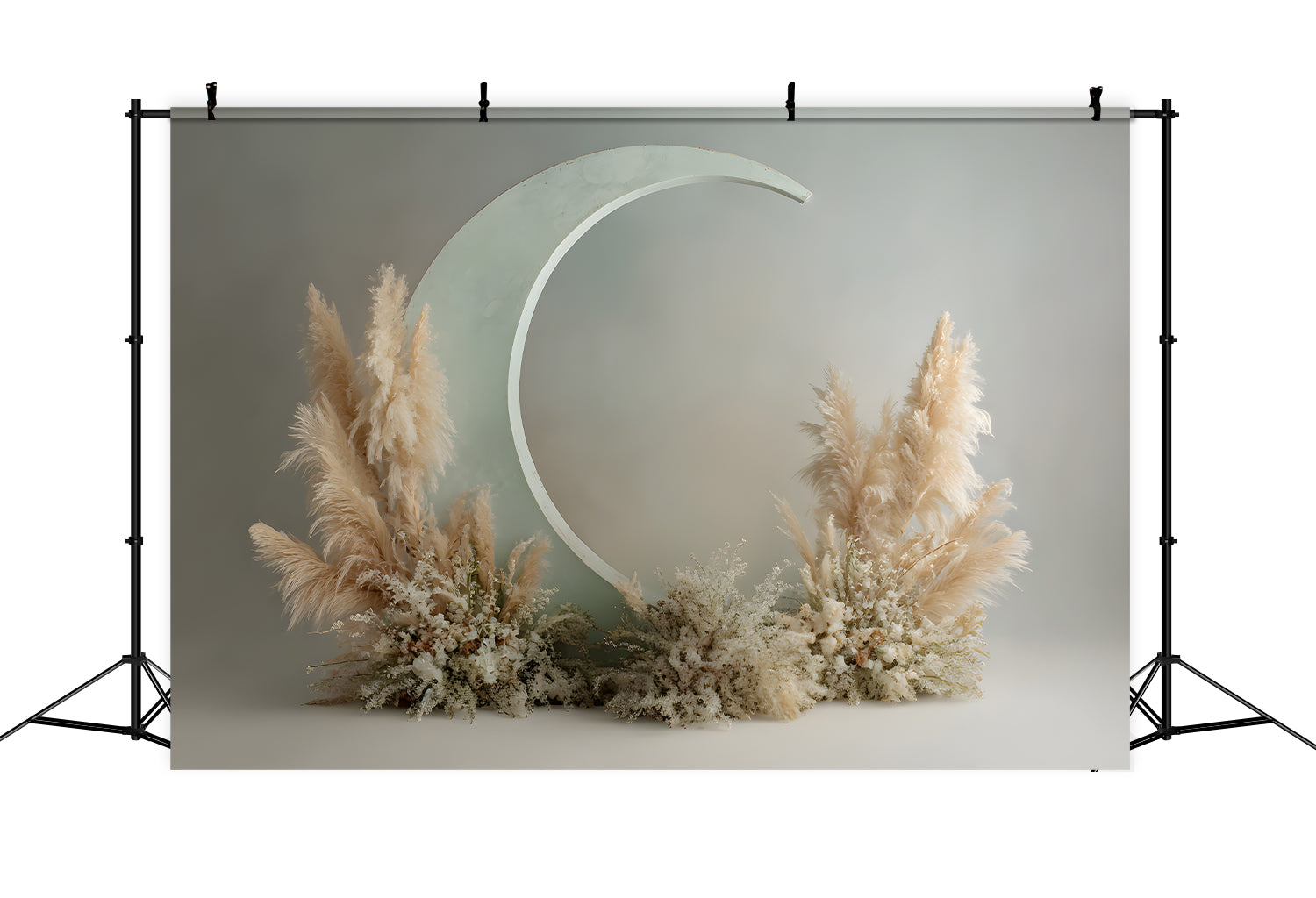 Happy Mothers Day Backdrops Elegant Pampas Moon Arch Mother's Day Photoshoot Backdrop UK By Magali